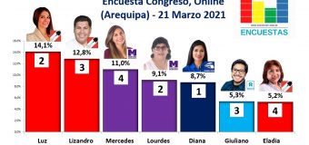 Encuesta Congreso, Online (Arequipa) – 21 Marzo 2021
